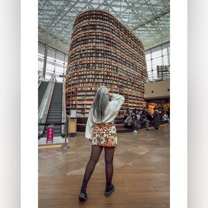 Retro Floral Show Me Your Mumu Mini Skirt L euc